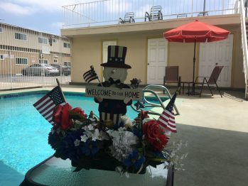Swimming pool, and pool side sitting area